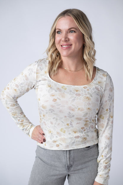 IN STOCK Alyssa Long Sleeve Top - Blush Floral FINAL SALE