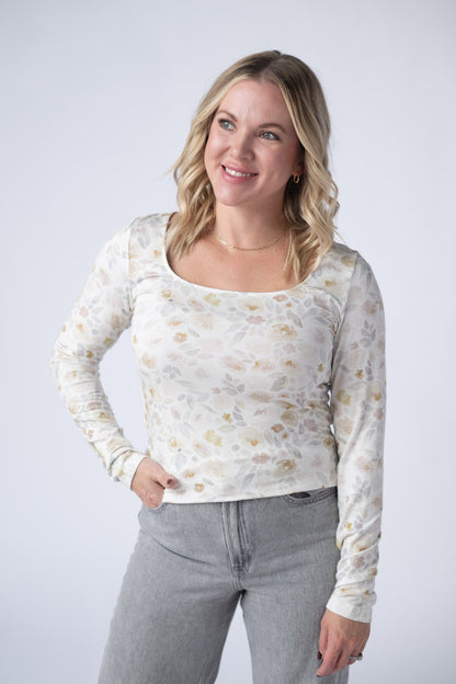 IN STOCK Alyssa Long Sleeve Top - Blush Floral FINAL SALE