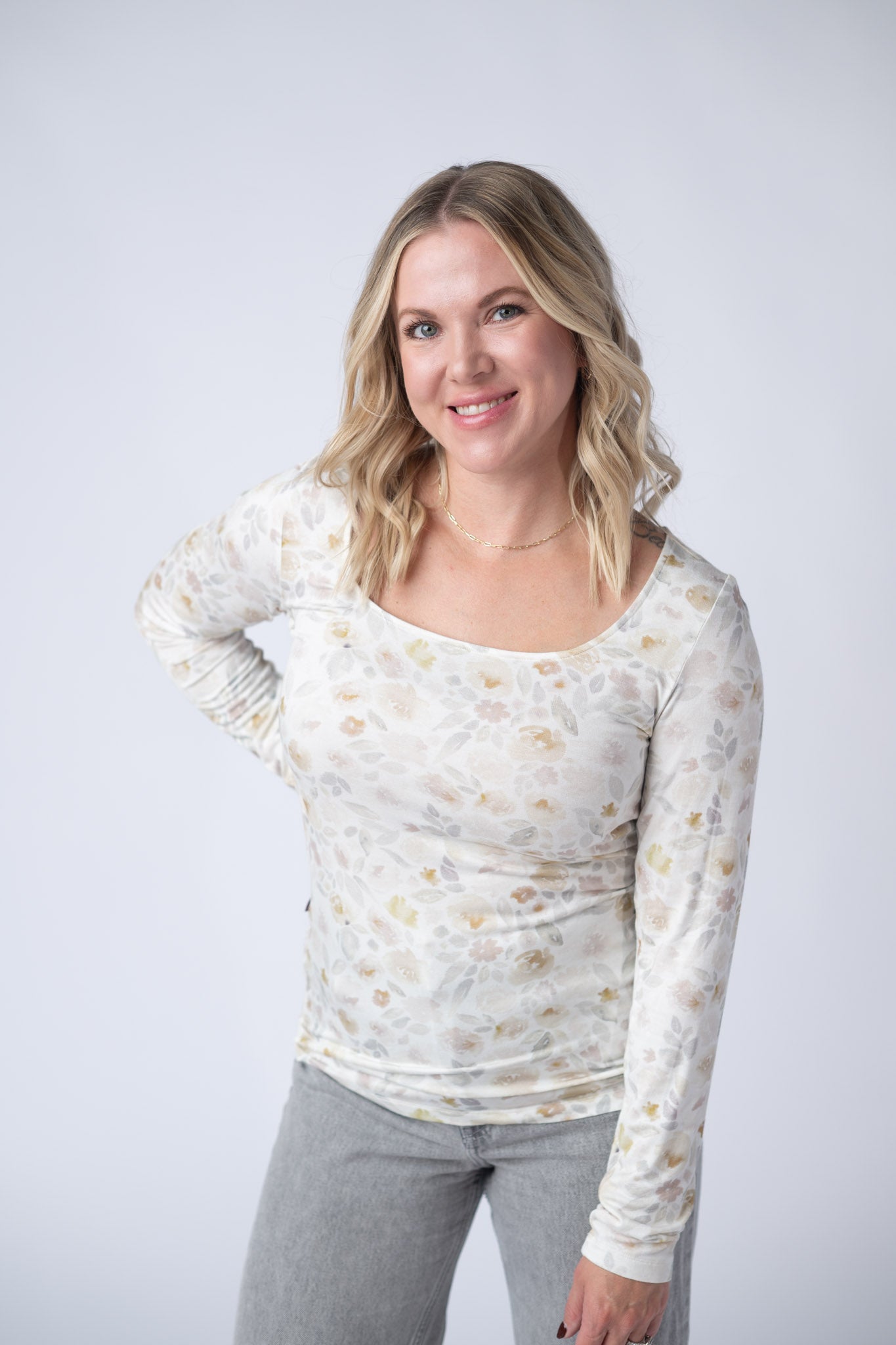 IN STOCK Alyssa Long Sleeve Top - Blush Floral FINAL SALE