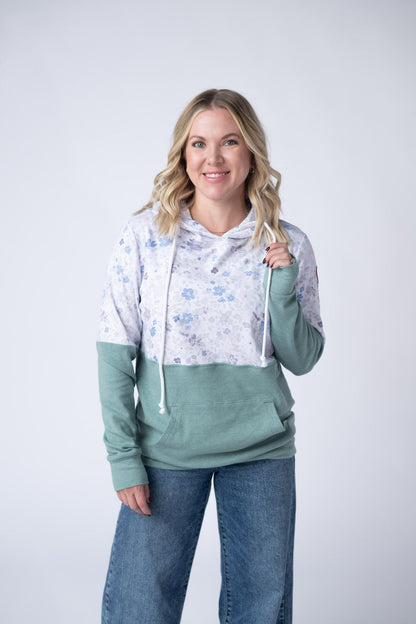 IN STOCK Hailey Pullover Hoodie - Spring Meadows and Sage FINAL SALE