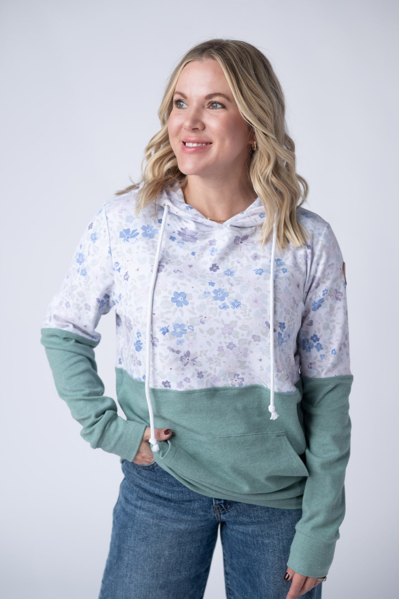IN STOCK Hailey Pullover Hoodie - Spring Meadows and Sage FINAL SALE