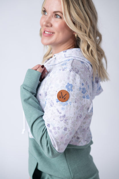 IN STOCK Hailey Pullover Hoodie - Spring Meadows and Sage FINAL SALE