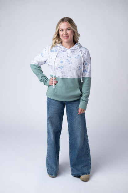 IN STOCK Hailey Pullover Hoodie - Spring Meadows and Sage FINAL SALE