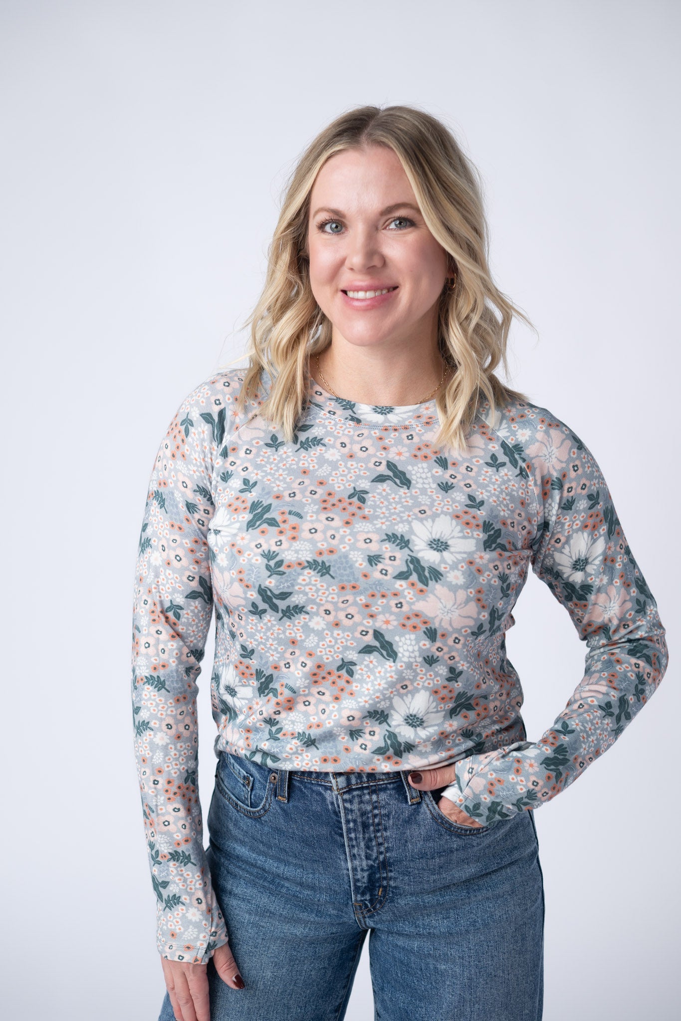 *Blair Long Sleeve Top - Ditsy Blush Floral*