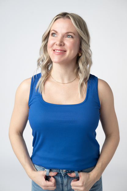 Rachel Ribbed Tank - Royal Blue