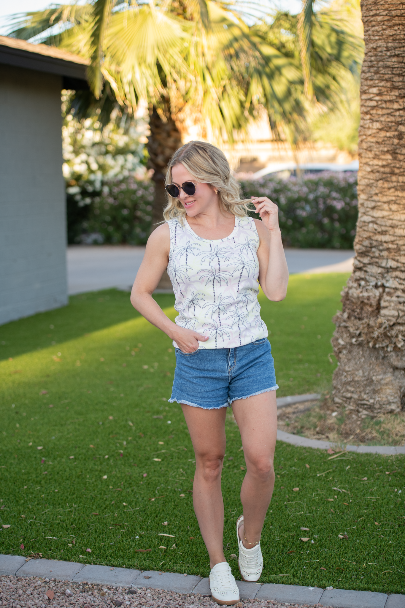 IN STOCK Ava Tank - Neon Palm FINAL SALE