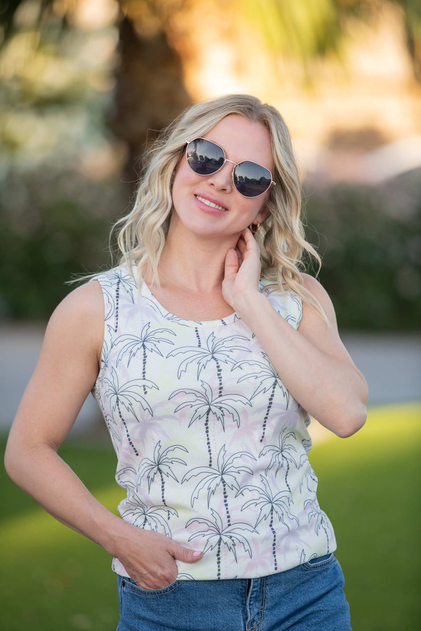IN STOCK Ava Tank - Neon Palm FINAL SALE