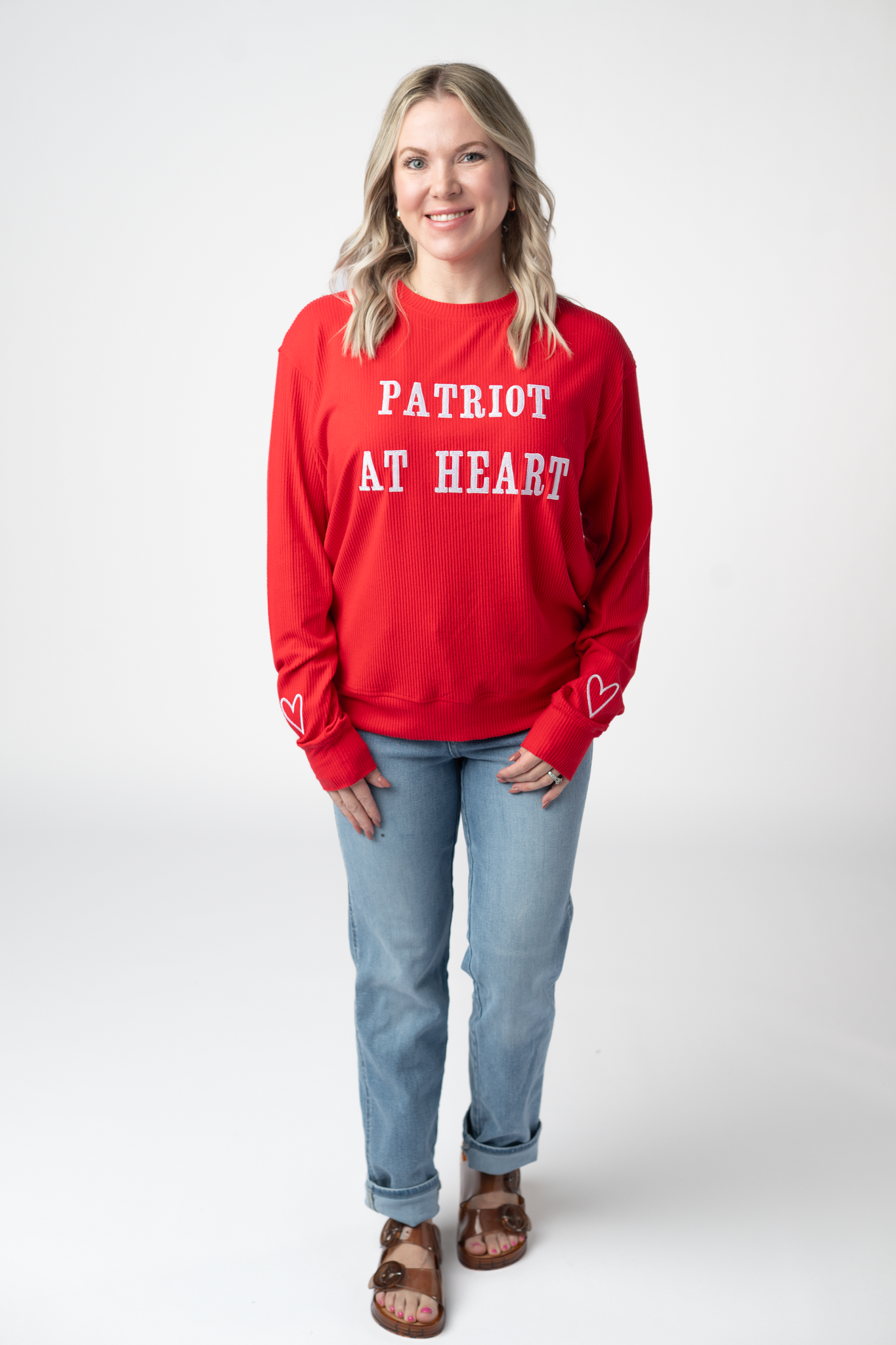 IN STOCK Corrine Embroidered Pullover Top - Patriot at Heart