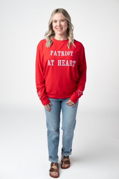IN STOCK Corrine Embroidered Pullover Top - Patriot at Heart