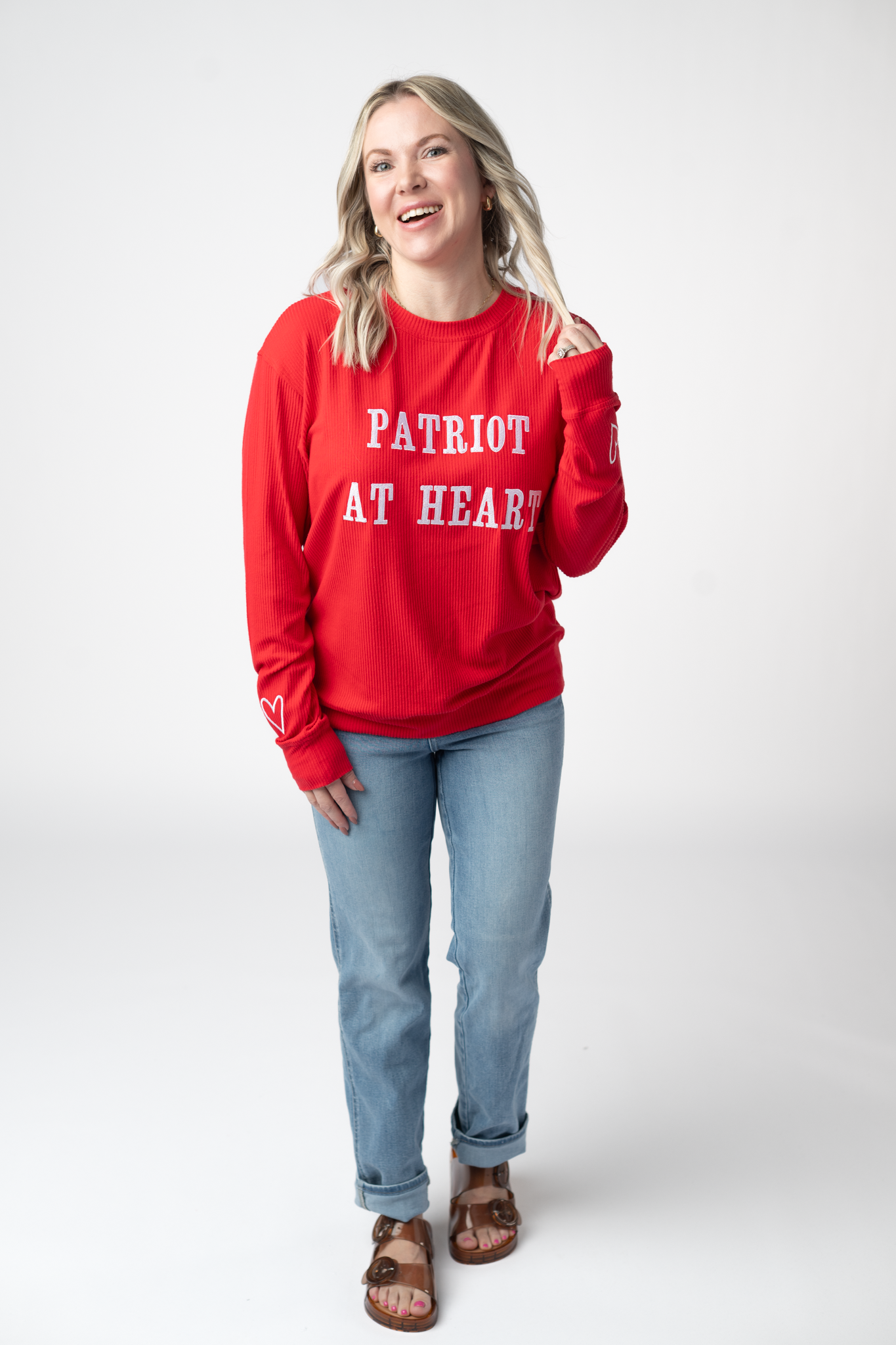 IN STOCK Corrine Embroidered Pullover Top - Patriot at Heart