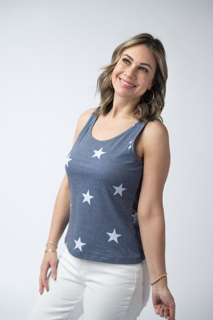 IN STOCK Faded Navy Stars Tank Crew Neck FINAL SALE