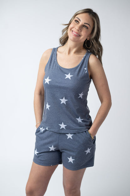 IN STOCK Faded Navy Stars Tank Crew Neck FINAL SALE