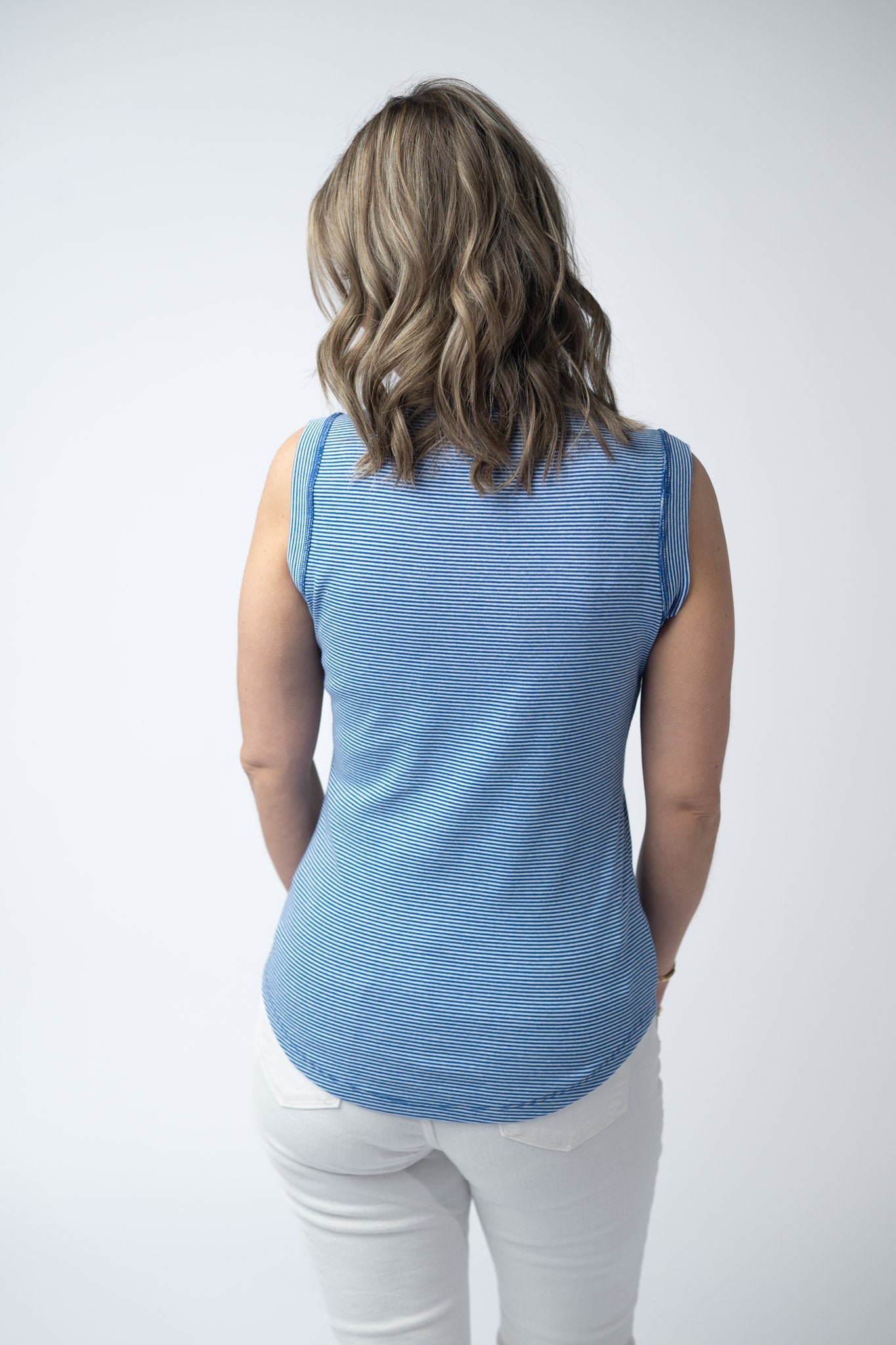IN STOCK Morgan Micro Striped Tank - Blue FINAL SALE