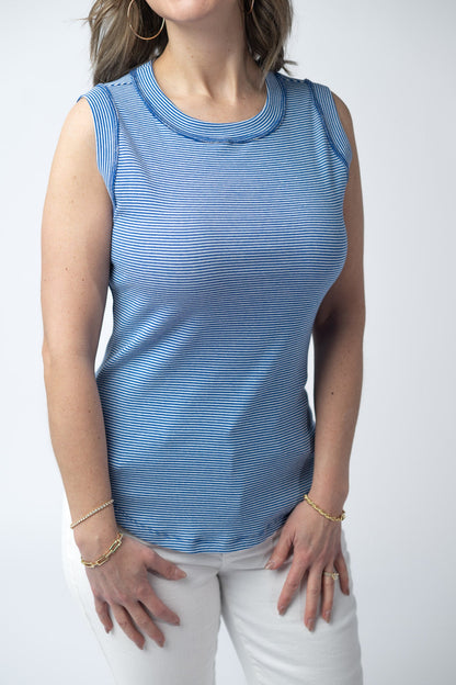IN STOCK Morgan Micro Striped Tank - Blue FINAL SALE