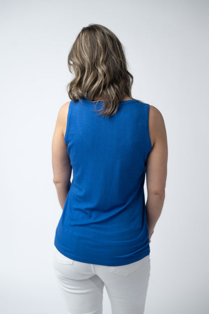 IN STOCK Mila Zipper Tank - Blue FINAL SALE