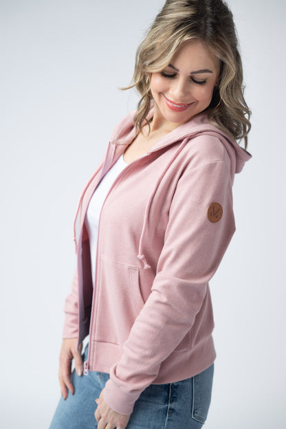 IN STOCK Fullzip Hoodie - Dusty Pink FINAL SALE