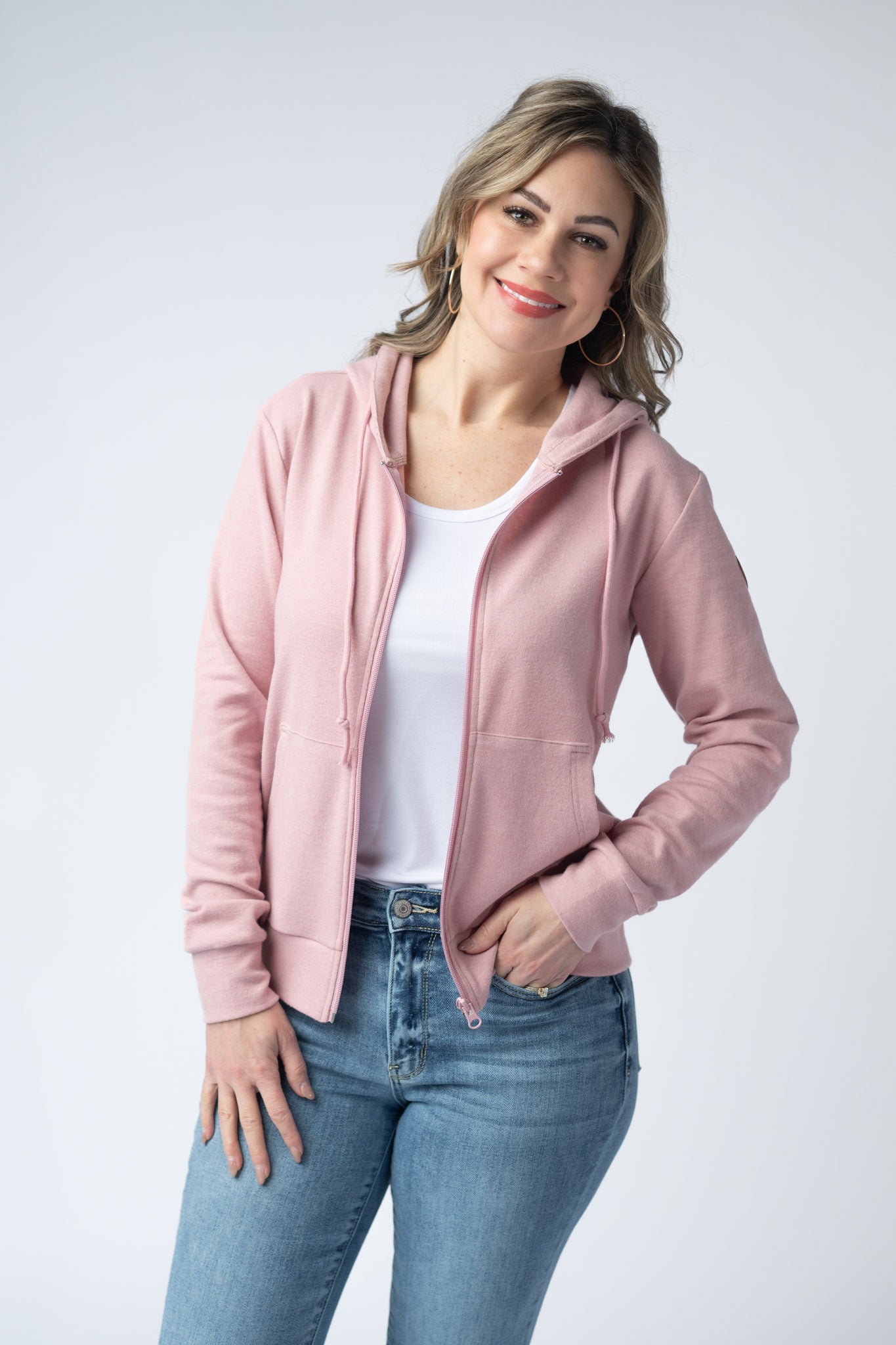 IN STOCK Fullzip Hoodie - Dusty Pink FINAL SALE