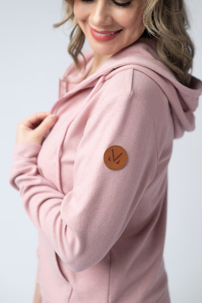 IN STOCK Fullzip Hoodie - Dusty Pink FINAL SALE