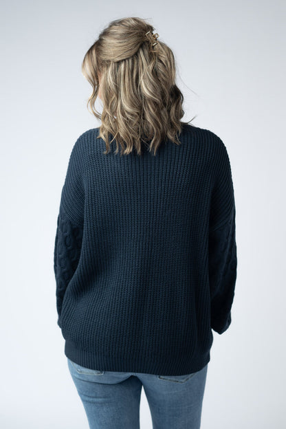 IN STOCK Talina Textured Sweater - Navy FINAL SALE