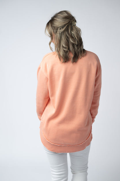 *Vintage Wash Pullover - Spring Peach*