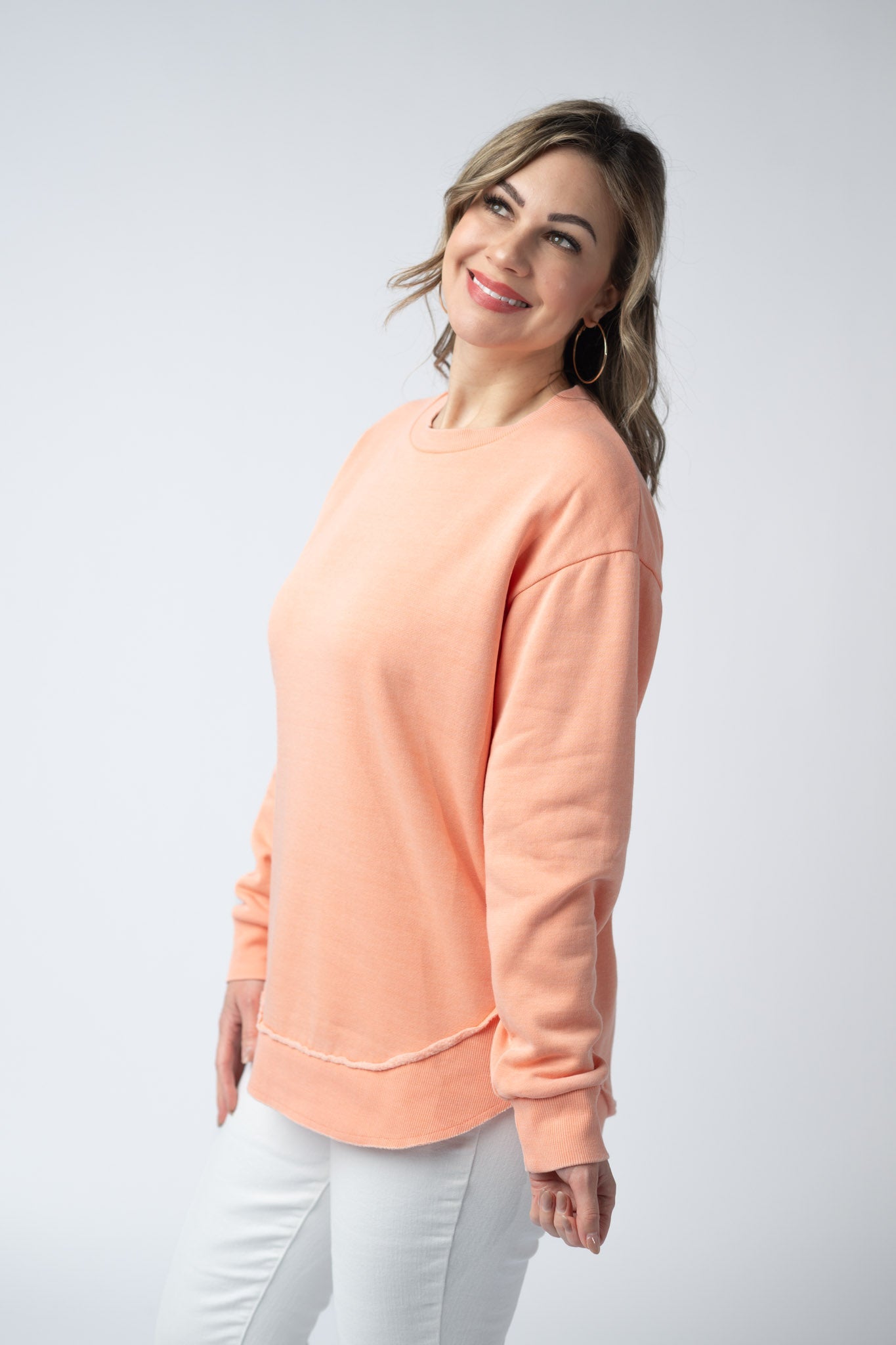 *Vintage Wash Pullover - Spring Peach*