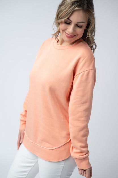 *Vintage Wash Pullover - Spring Peach*
