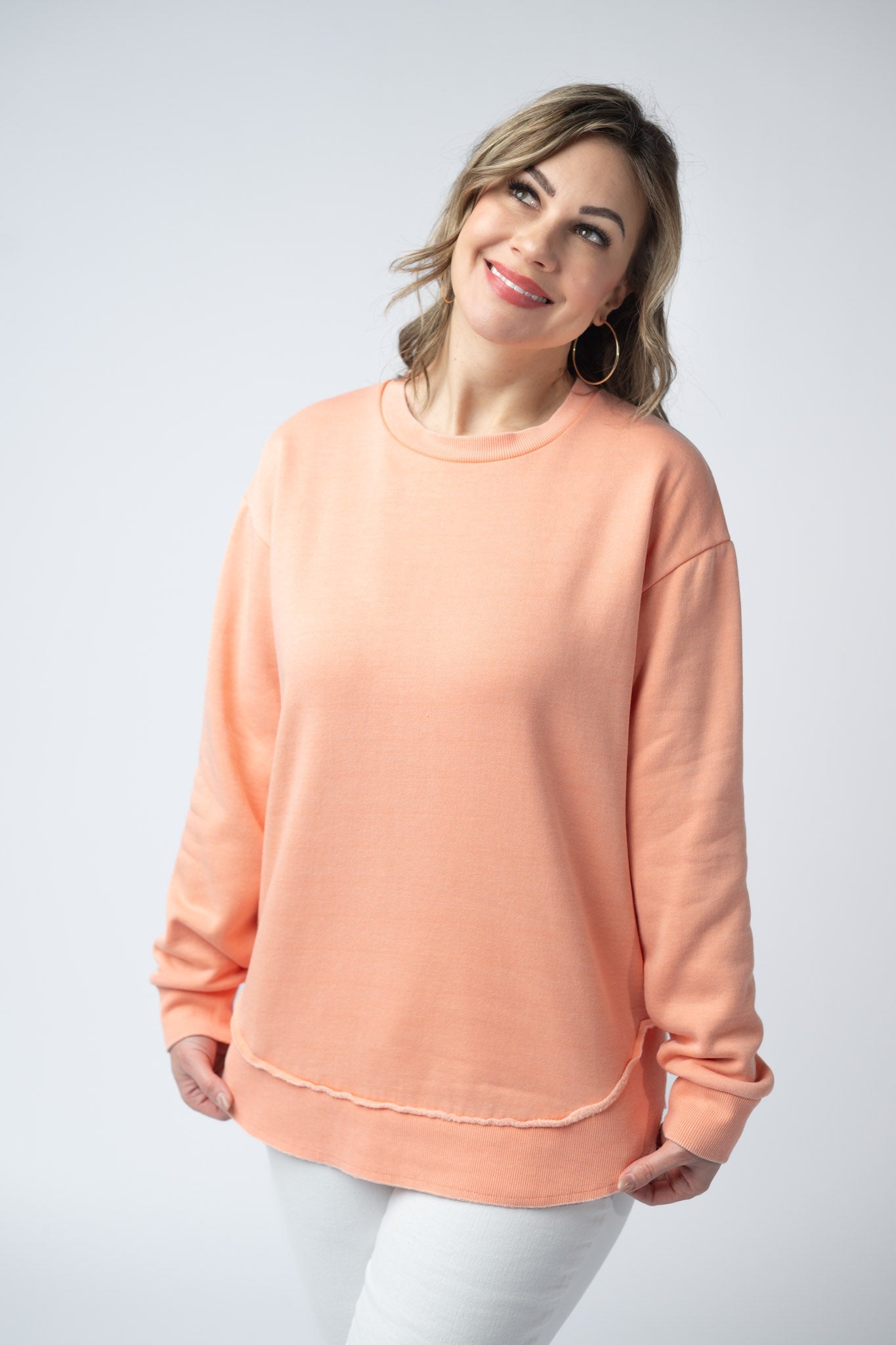 *Vintage Wash Pullover - Spring Peach*