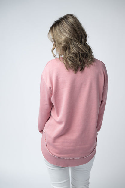 IN STOCK Vintage Wash Pullover - Dusty Pink FINAL SALE