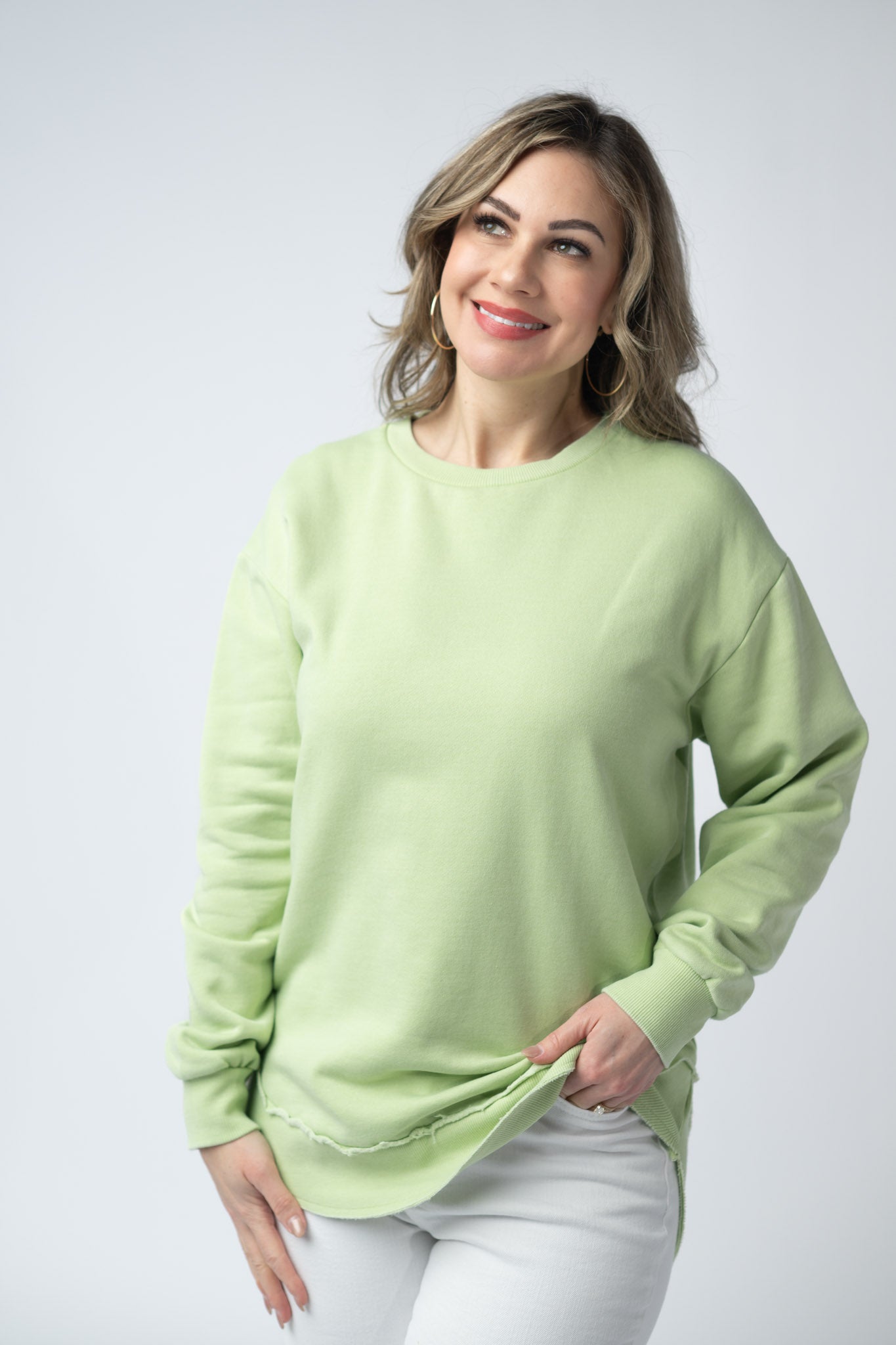 IN STOCK Vintage Wash Pullover - Spring Leaf