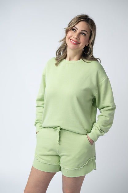 IN STOCK Vintage Wash Pullover - Spring Leaf
