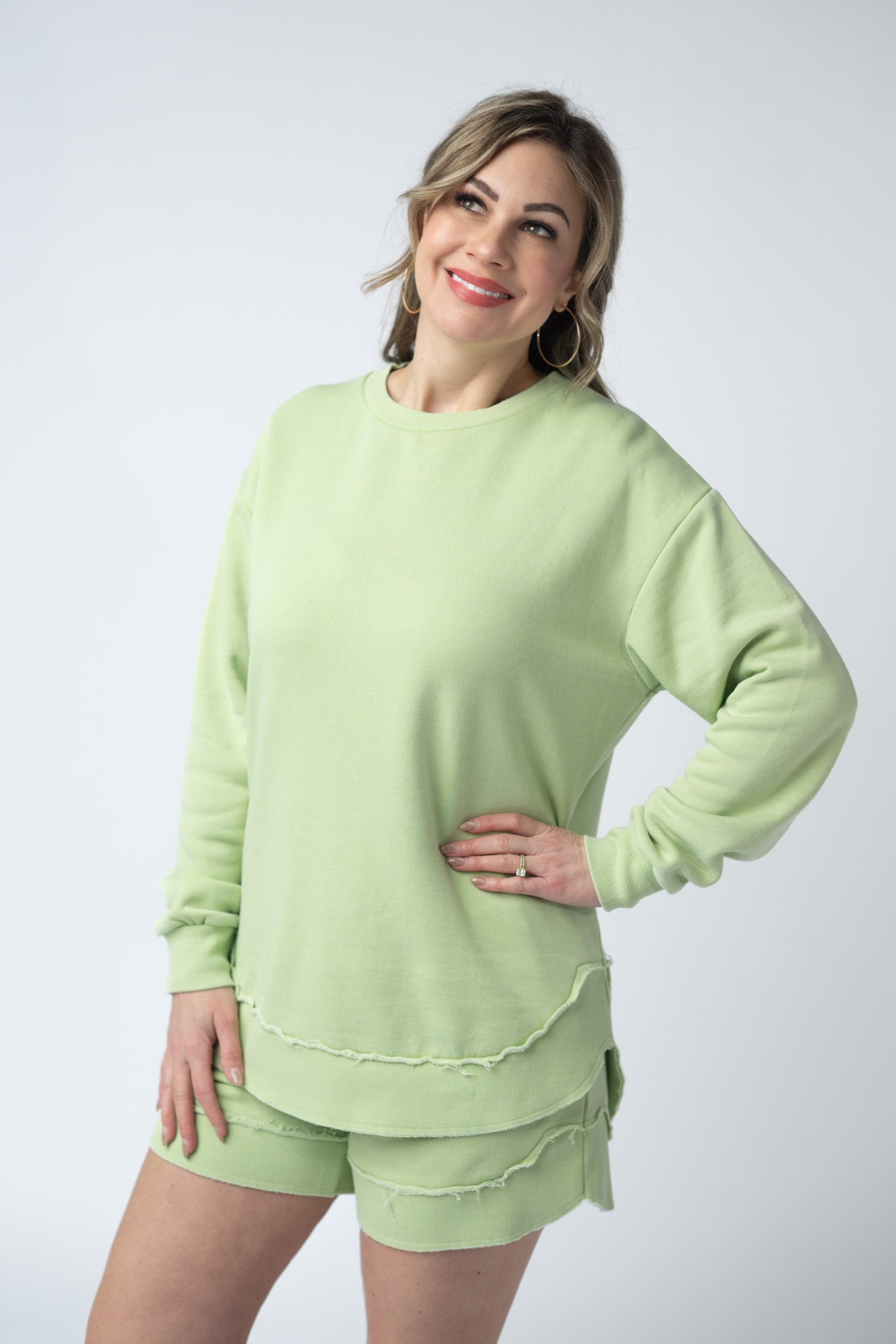 IN STOCK Vintage Wash Pullover - Spring Leaf
