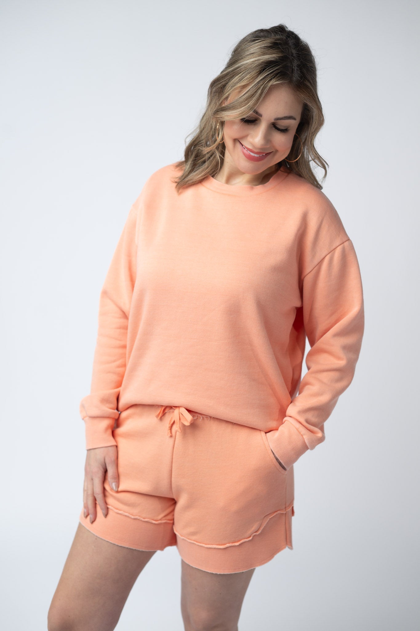 *Vintage Wash Pullover - Spring Peach*