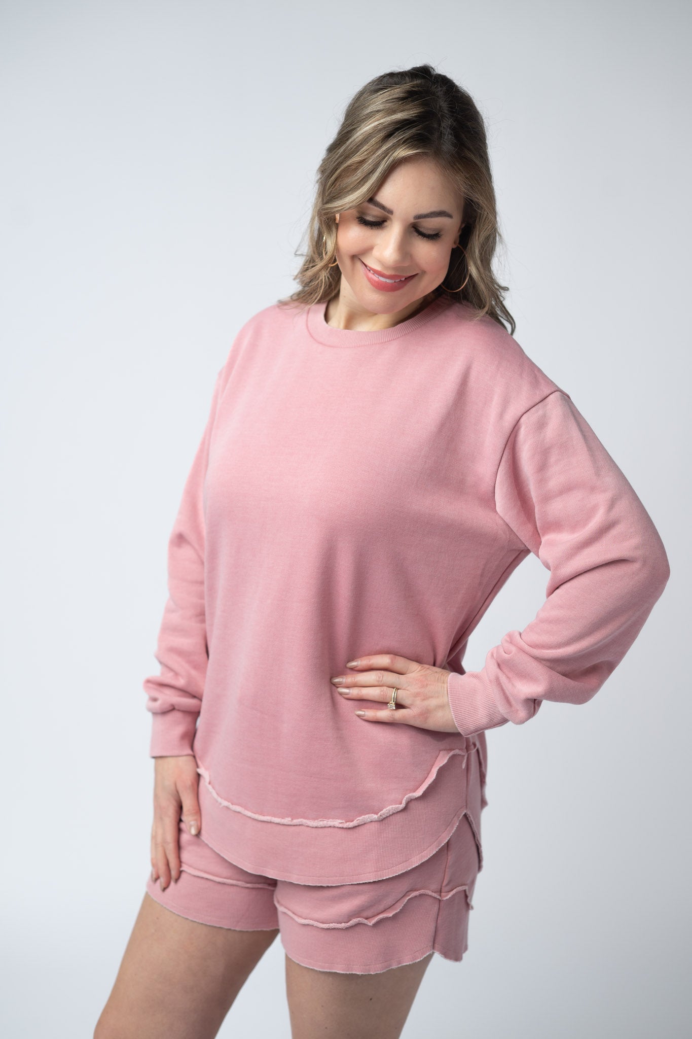 IN STOCK Vintage Wash Pullover - Dusty Pink FINAL SALE