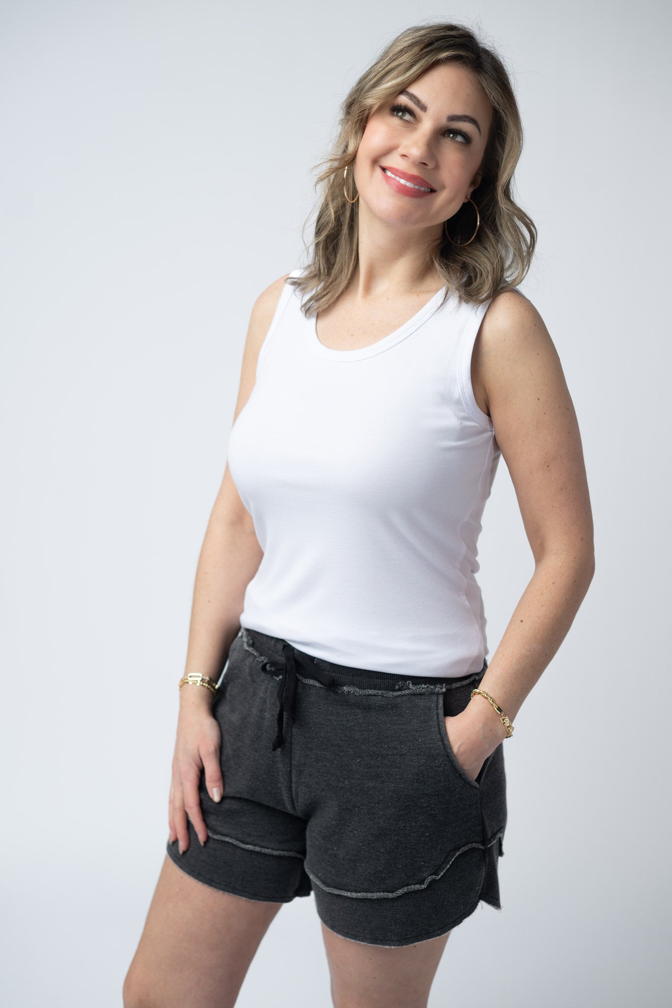 *French Terry Stevie Shorts - Black*