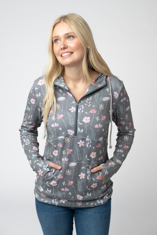 IN STOCK HalfZip Hoodie - Wildflower Meadow FINAL SALE