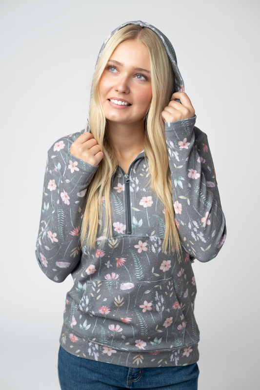 IN STOCK HalfZip Hoodie - Wildflower Meadow FINAL SALE