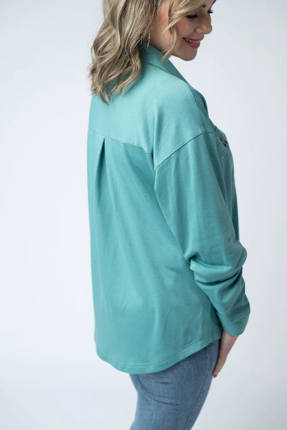 *Brenna Button Down-Teal*