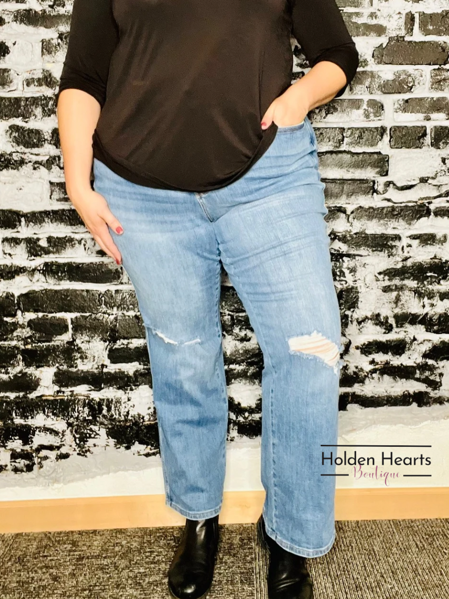 Easy, Breezy Straight Leg Jeans - Holden Hearts
