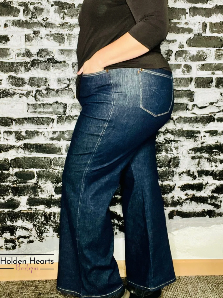 Return to Fun Tummy Control Wide Leg Denim - Holden Hearts