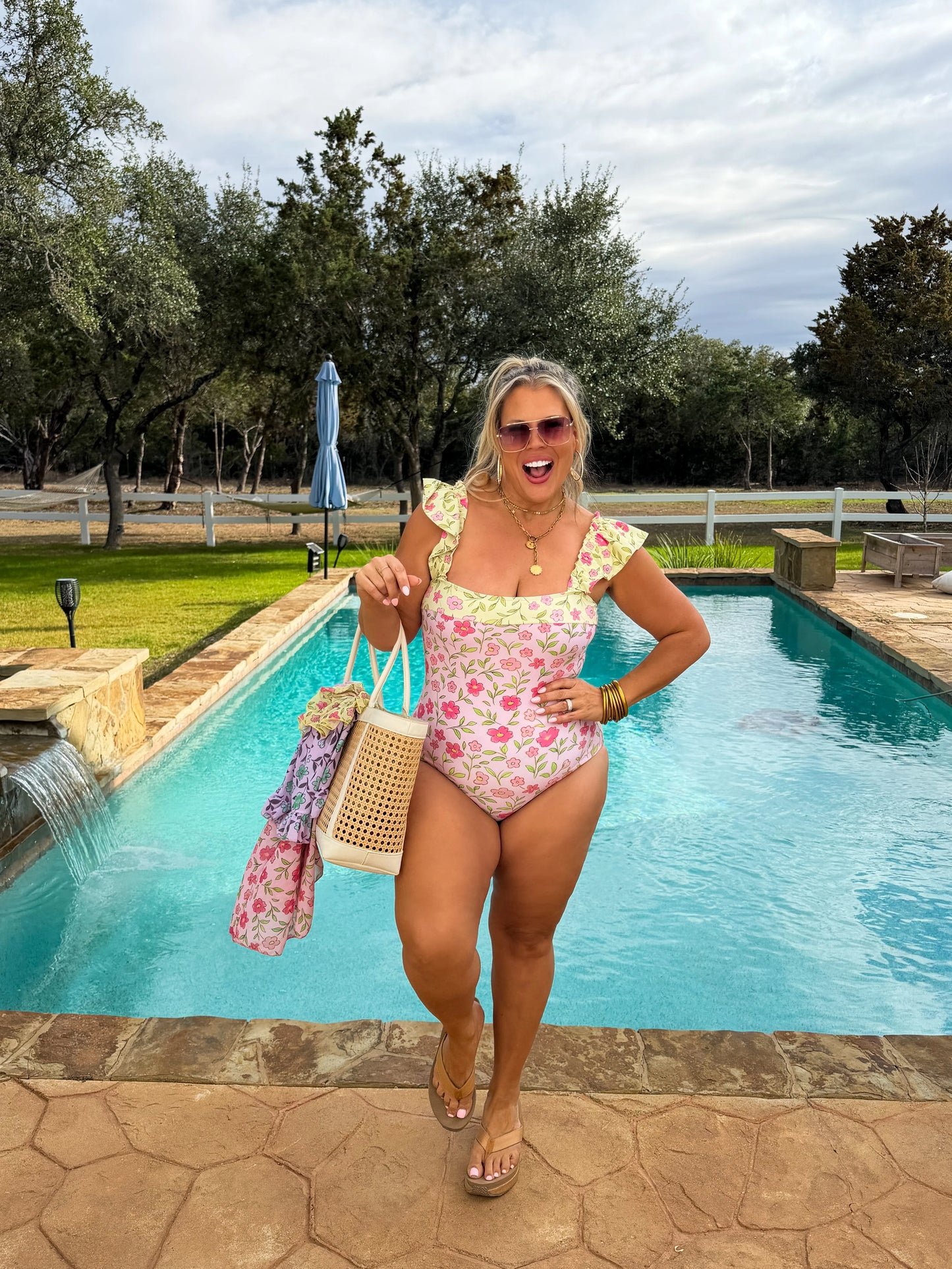 Floral Rainbow Swim Set