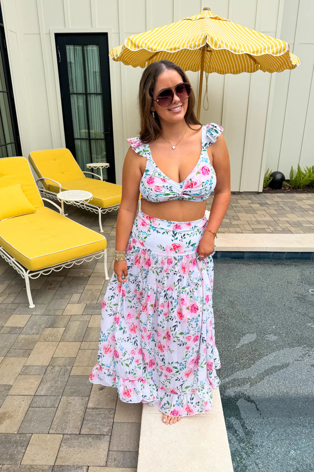Floral Capri Chic Swim Set