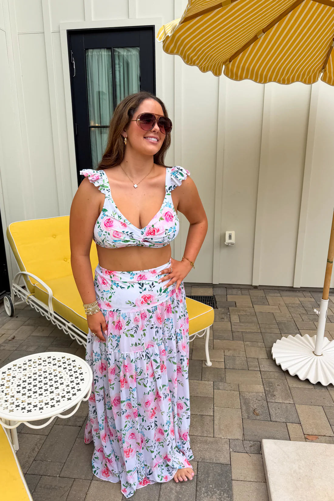 Floral Capri Chic Swim Set