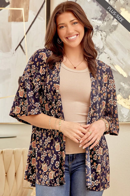 Navy Paisley Design Multi Kimono - Holden Hearts