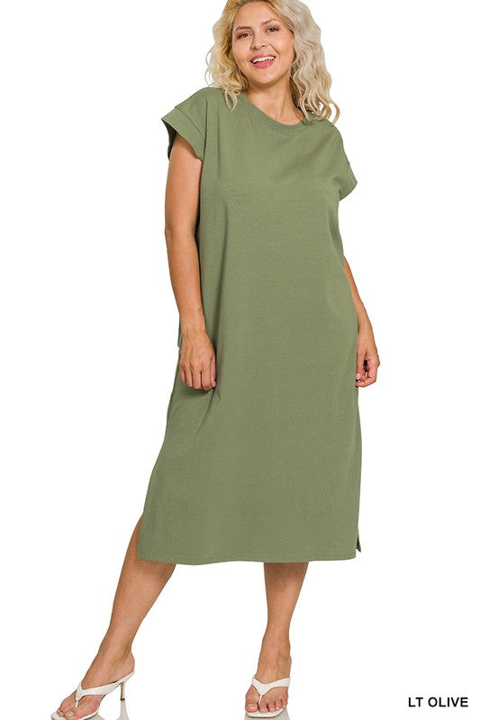 The Weekend Escape Cotton Blend Midi Dress