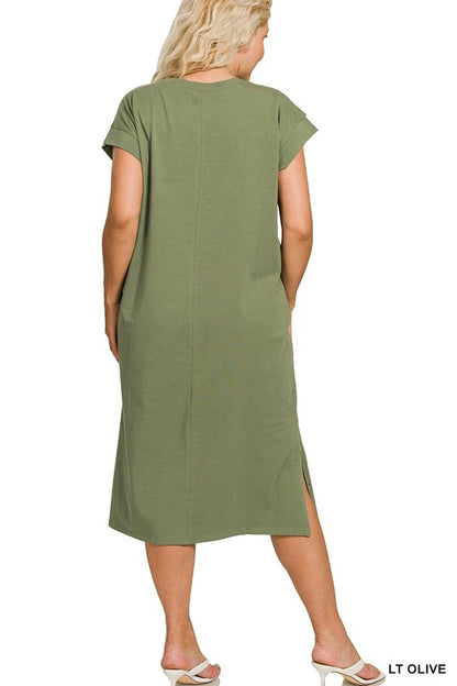The Weekend Escape Cotton Blend Midi Dress