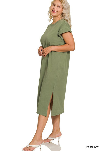 The Weekend Escape Cotton Blend Midi Dress