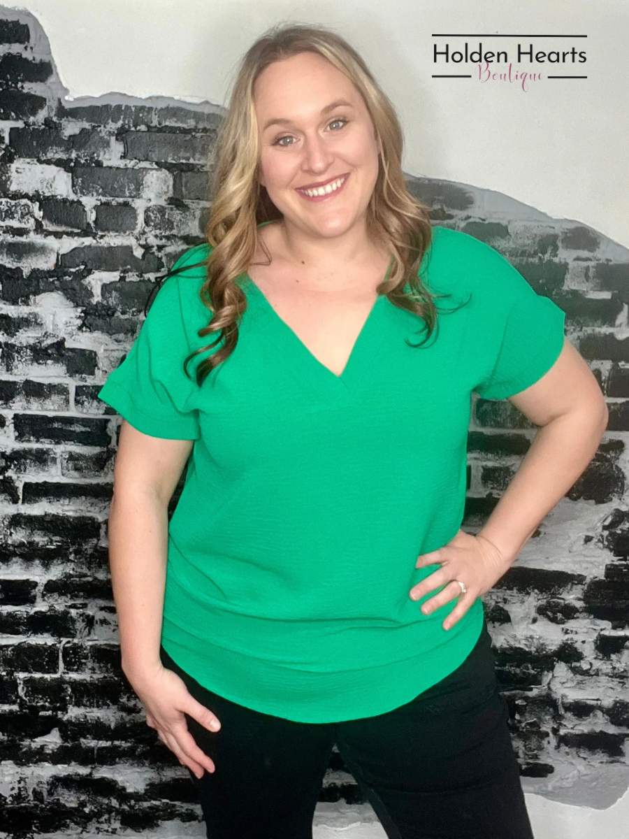 Basic Beauty V Neck Top - Holden Hearts