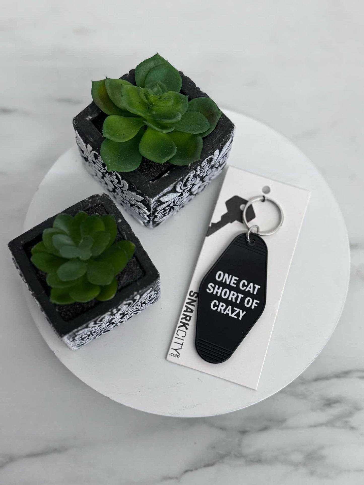 One Cat Short of Crazy Keychain - Holden Hearts