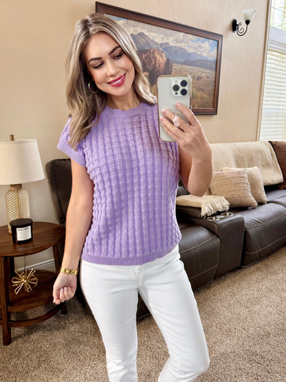 IN STOCK Kelly Knitted Top - Lavender FINAL SALE