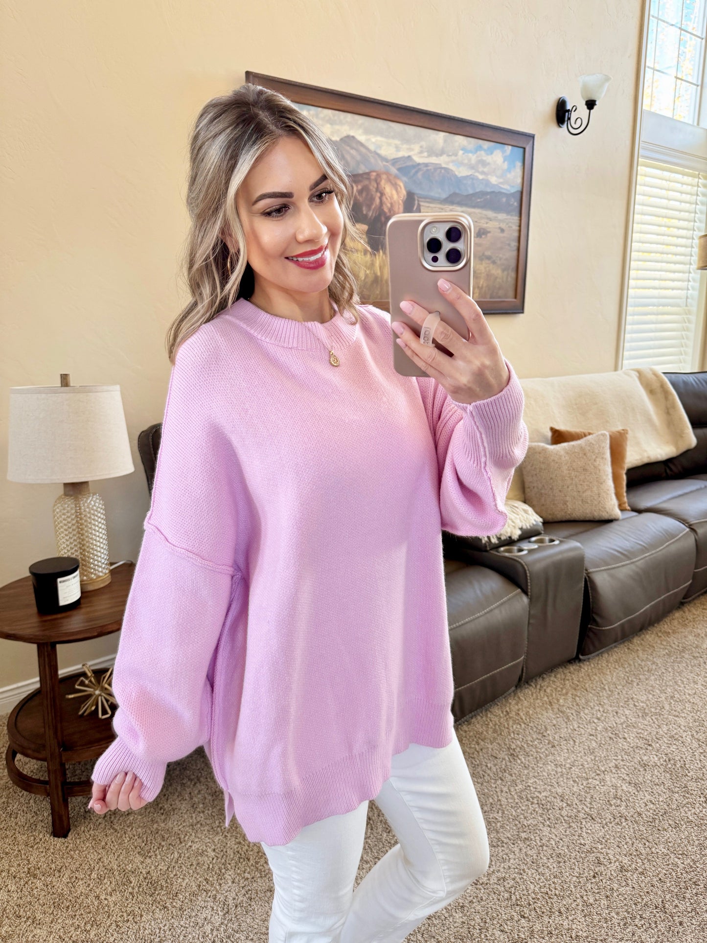 IN STOCK Aurora Cozy Sweater - Lilac FINAL SALE